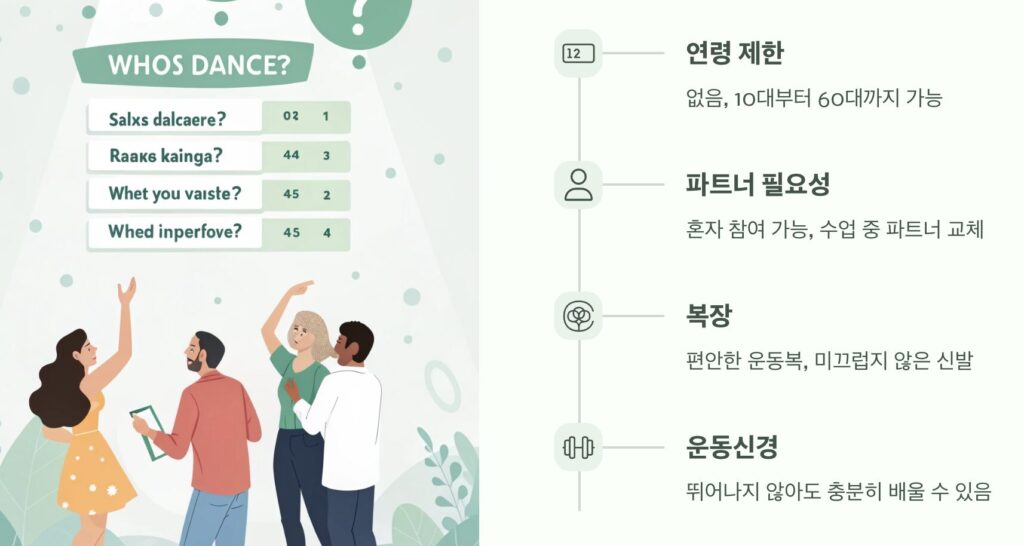 살사댄스 배우기 자주 묻는 질문 (FAQ)