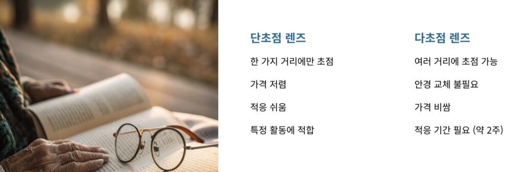 다초점 렌즈 vs 단초점 렌즈